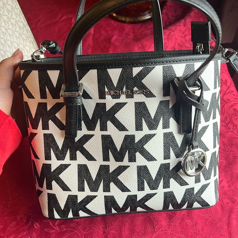White & Black Michael Kors Small Crossbody